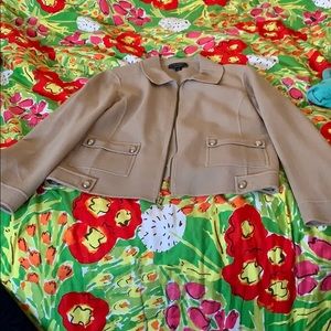 St. John beige military wool jacket 14